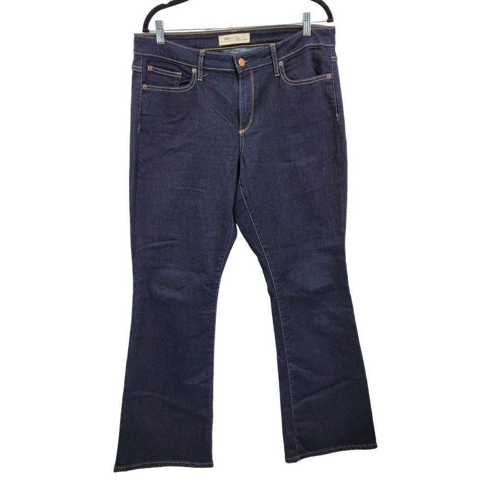Gap Curvey Perfect Boot‎ Jeans Sz 33 Dark Wash Stretch High Rise Flare